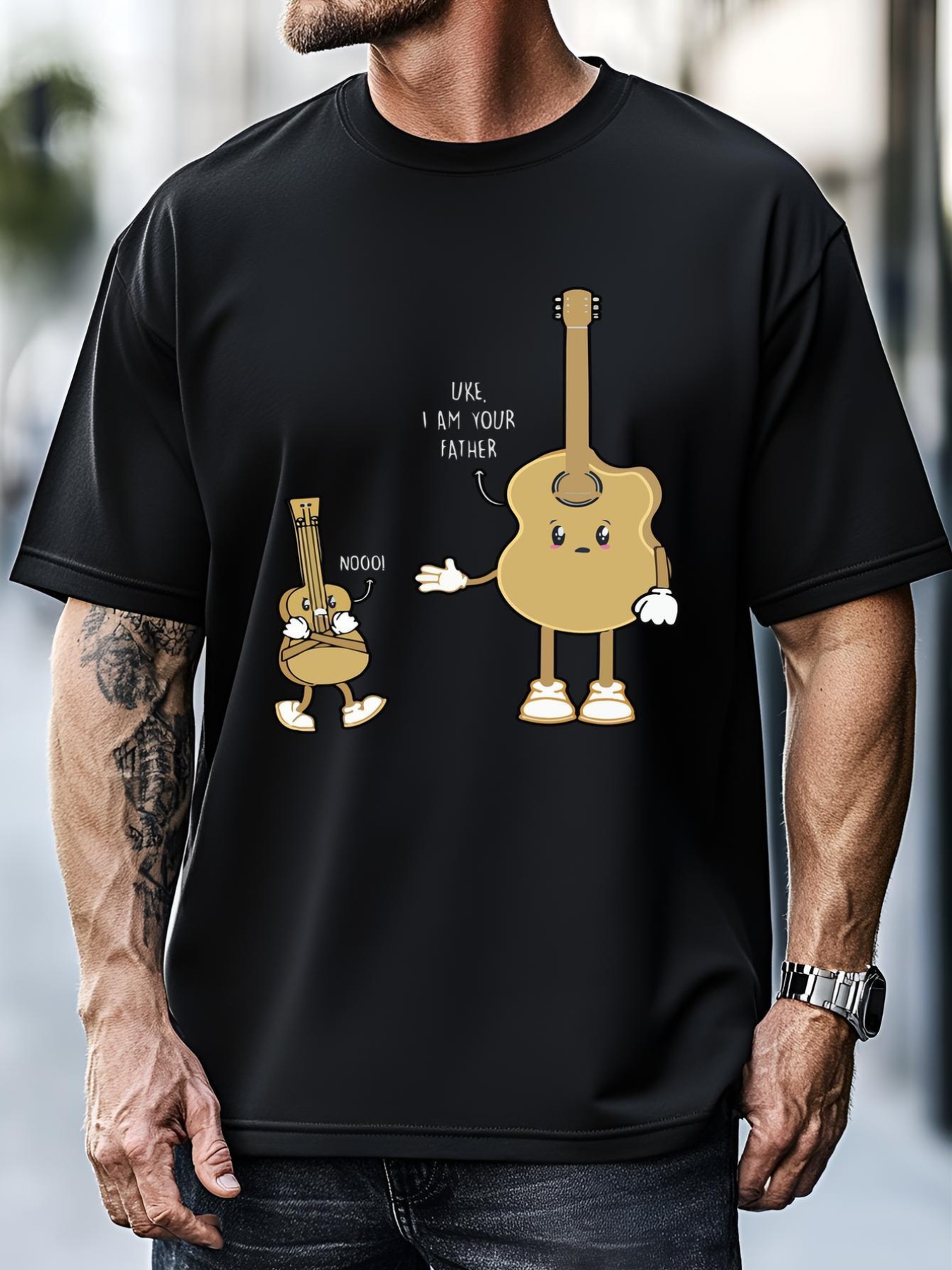 Unisex Funny Guitar Player Ukulele Parody Uke I Am Your Father Nooo T-Shirt