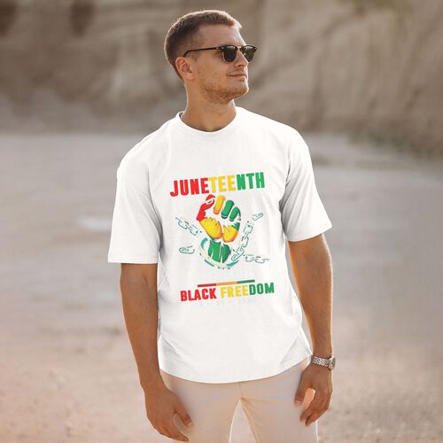 Men's Printed Juneteenth 100% Cotton T-Shirt-pod4team