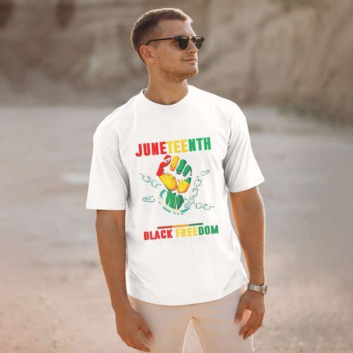 Men's Printed Juneteenth 100% Cotton T-Shirt-pod4team