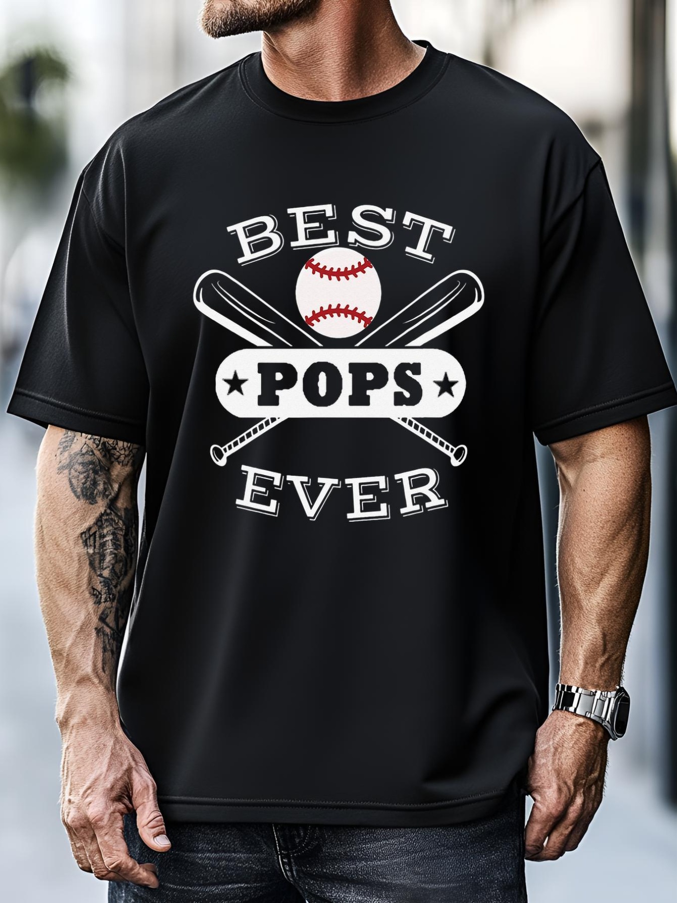 Unisex Best Baseball Pops Grandson Ball Sports Player Grandfather T-Shirt