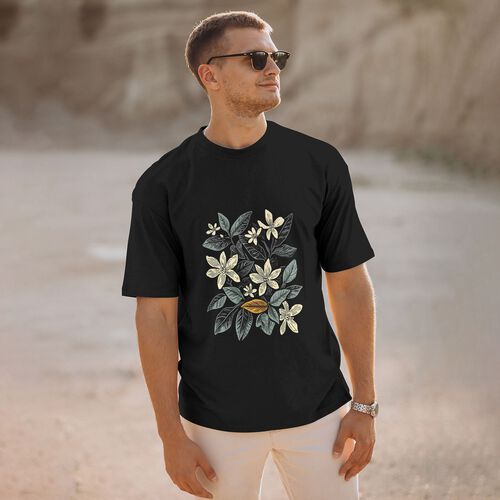 Men's Floral Printed 100% Cotton T-Shirt-pod4team