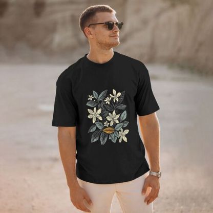 Men's Floral Printed 100% Cotton T-Shirt-pod4team