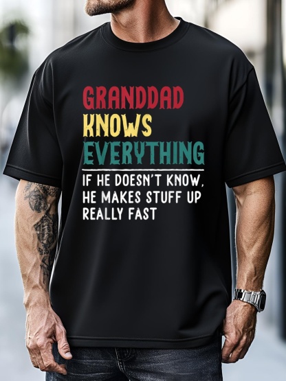 Unisex Granddad Know Everything Fathers Day Funny GIFT Granddad T-Shirt