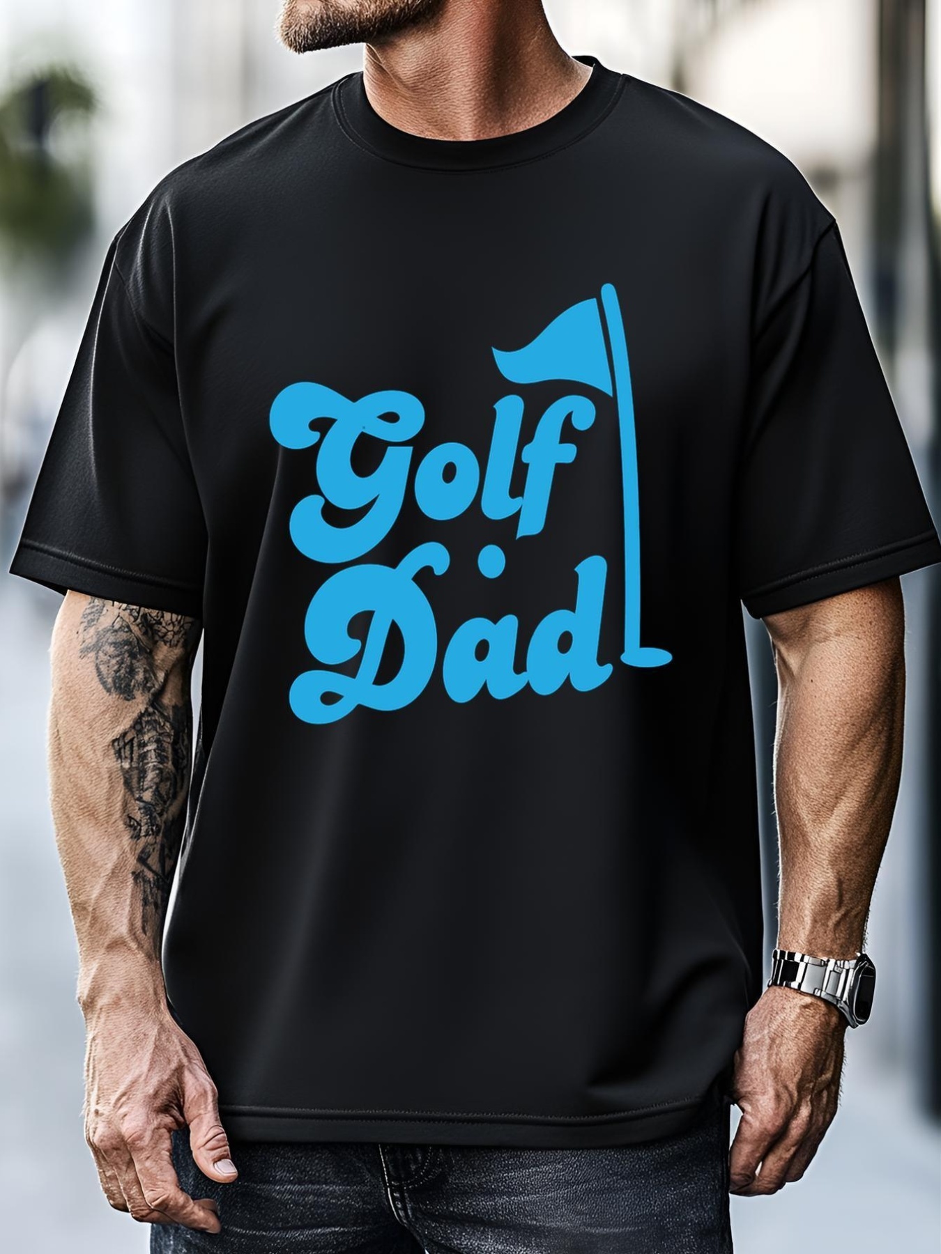 Unisex GOLF DAD! With Flag And Golf Ball Funny Gift For Dad Father's Day T-Shirt