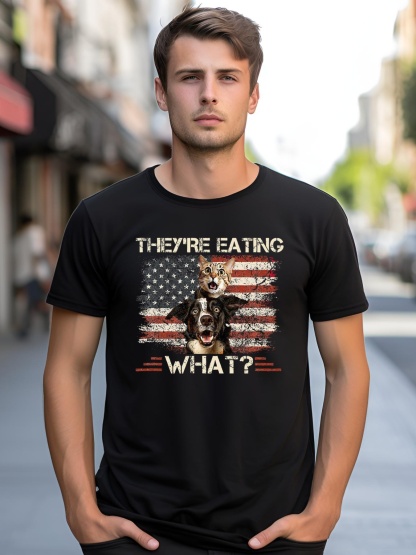 Unisex TheyRe Eating What Dog Cat Us President Election Trump 2024 shirt  Graphic Tee