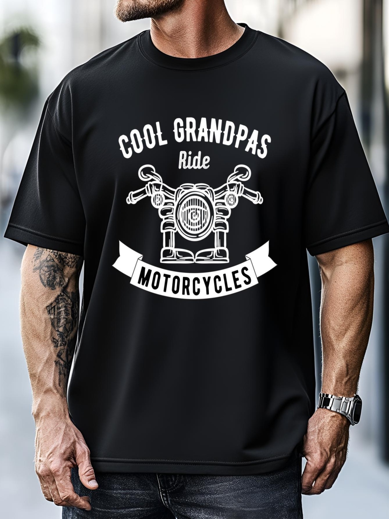 Unisex Cool Grandpas Motorcycle Funny Fathers Day Gift T-Shirt