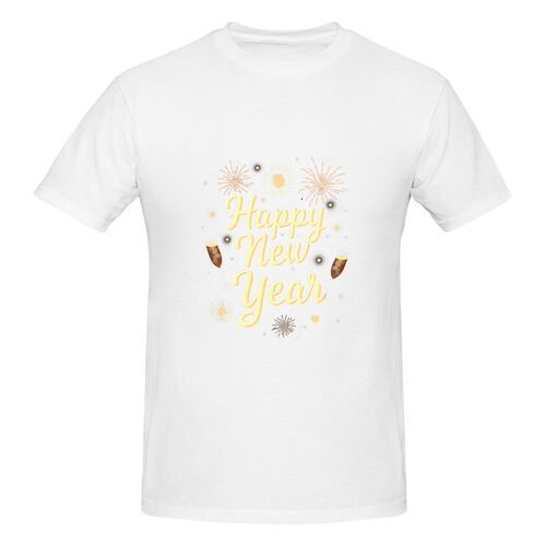 Men's Happy New Year 100% Cotton T-Shirt-pod4team
