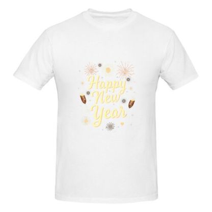 Men's Happy New Year 100% Cotton T-Shirt-pod4team