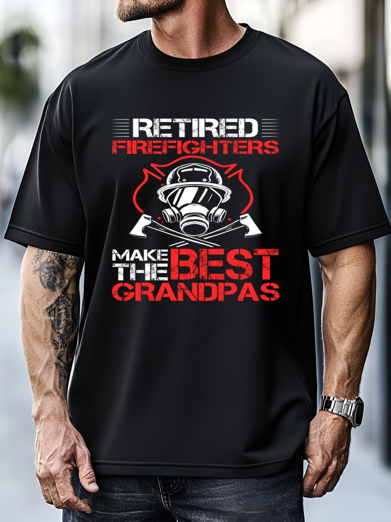 Unisex Grandfather Retired Firefighters Make The Best Grandpas Cute Gift T-Shirt