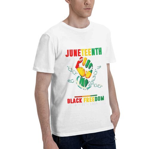 Men's Printed Juneteenth 100% Cotton T-Shirt-pod4team