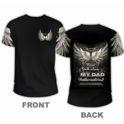 Unisex Never Walk Alone My Mom Walks With Me 100% Cotton Graphic Tee