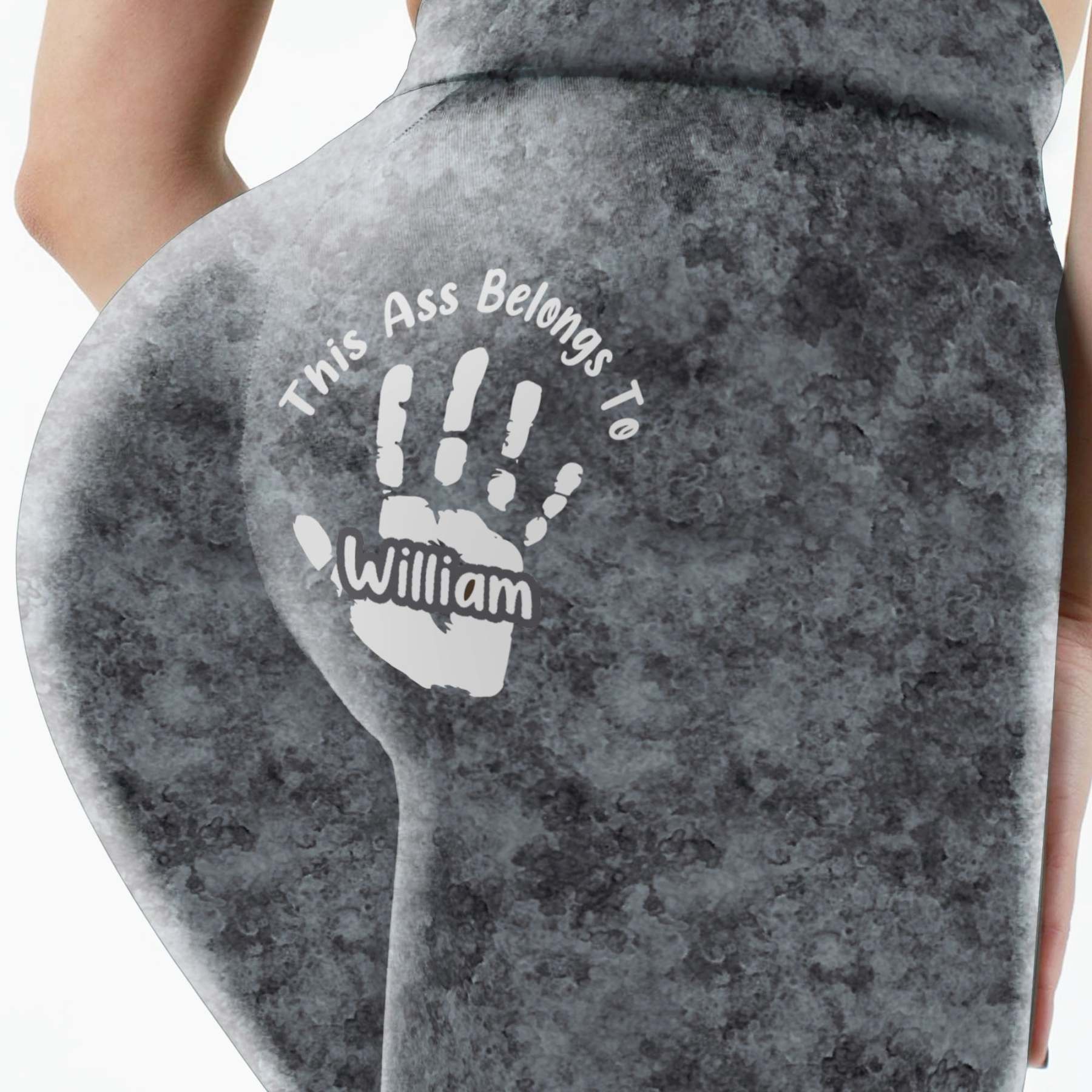 Gray couple leggings with cheeky text - Perfect casual gift for Valentine's Day or birthdays