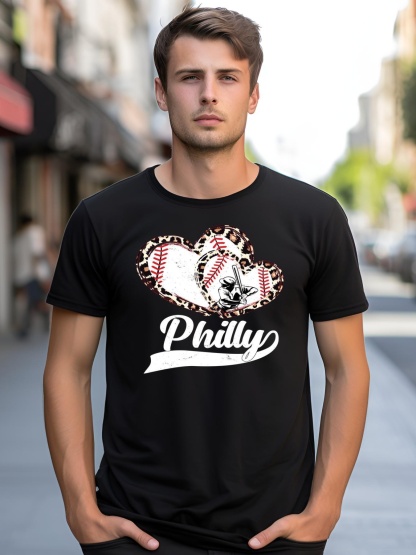 Unisex Cute Philly Philadelphia Baseball Hearts shirt  Graphic Tee