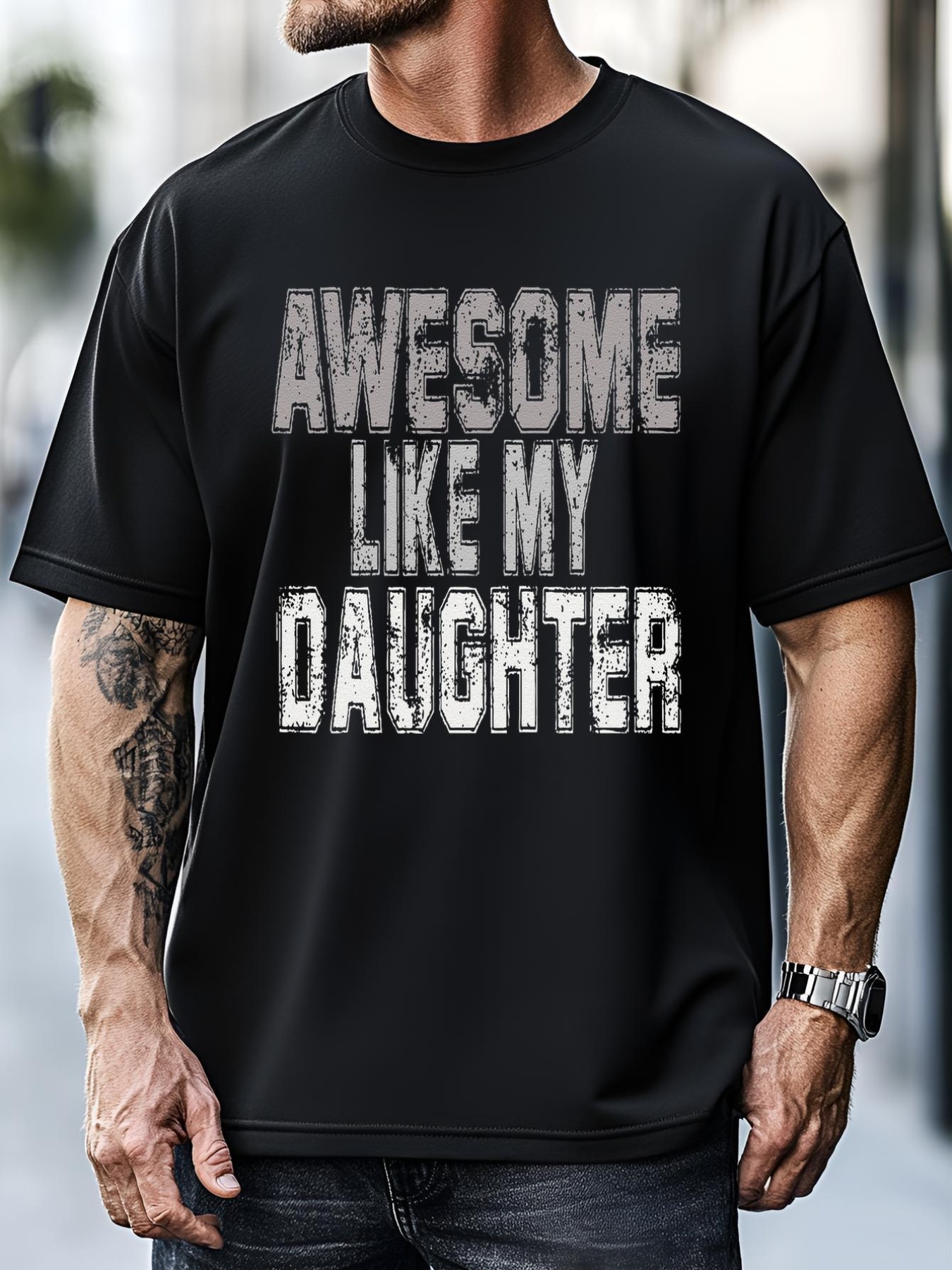 Unisex Awesome Like My Daughter Funny Fathers Day From Daughter T-Shirt