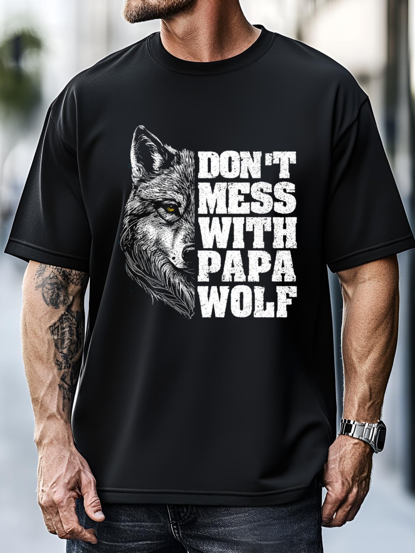 Unisex DonT Mess With Papa Wolf Dad For FatherS Day Great Gift T-Shirt