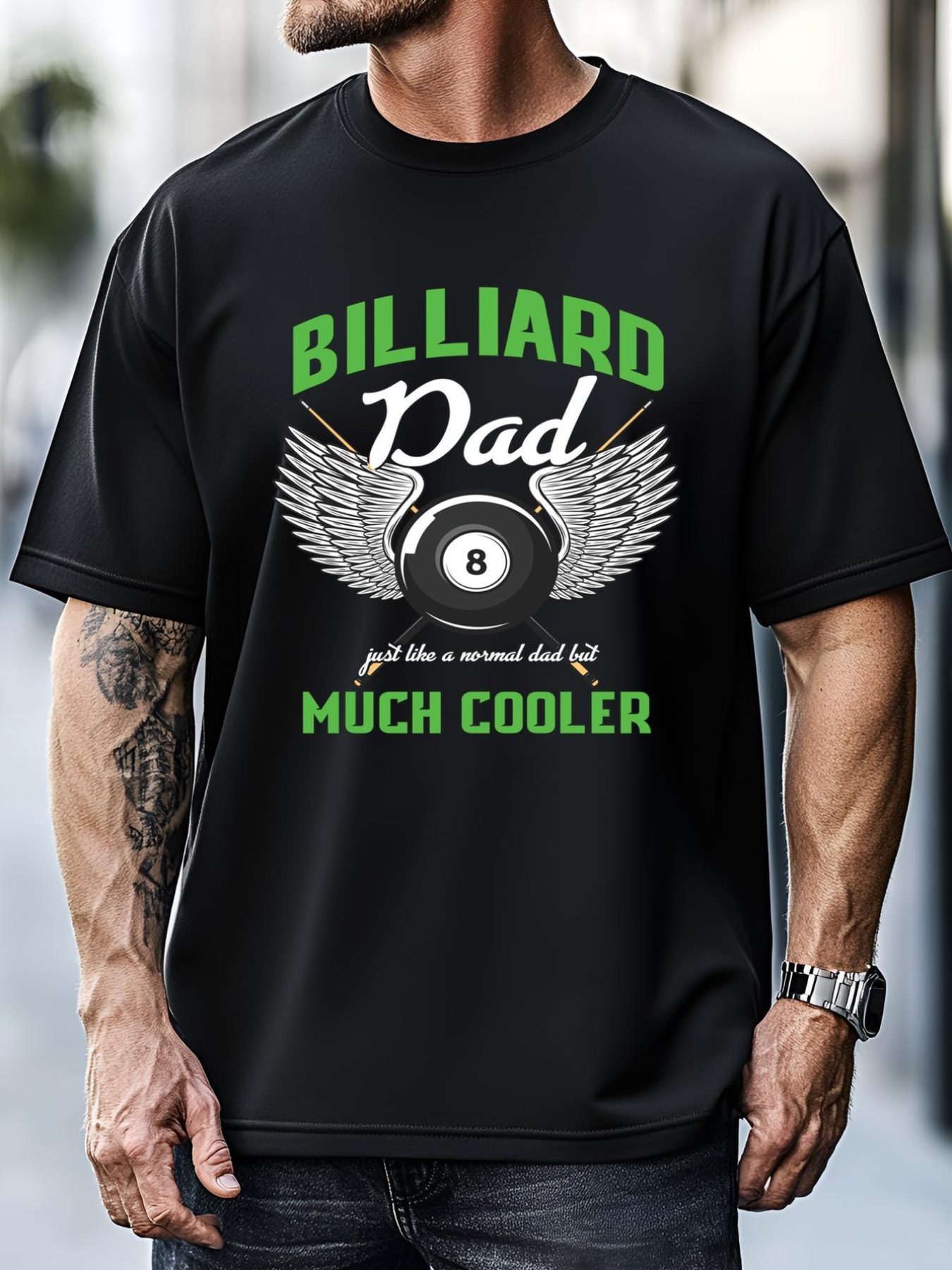 Unisex Billiard Dad Player Billiards Pool Snooker Father Cue Sports Gift T-Shirt