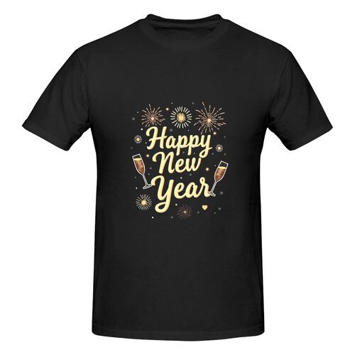 Men's Happy New Year 100% Cotton T-Shirt-pod4team