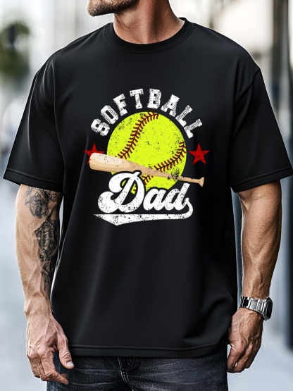 Unisex Softball Dad Proud Dad Of A Softball Player Father Gift T-Shirt