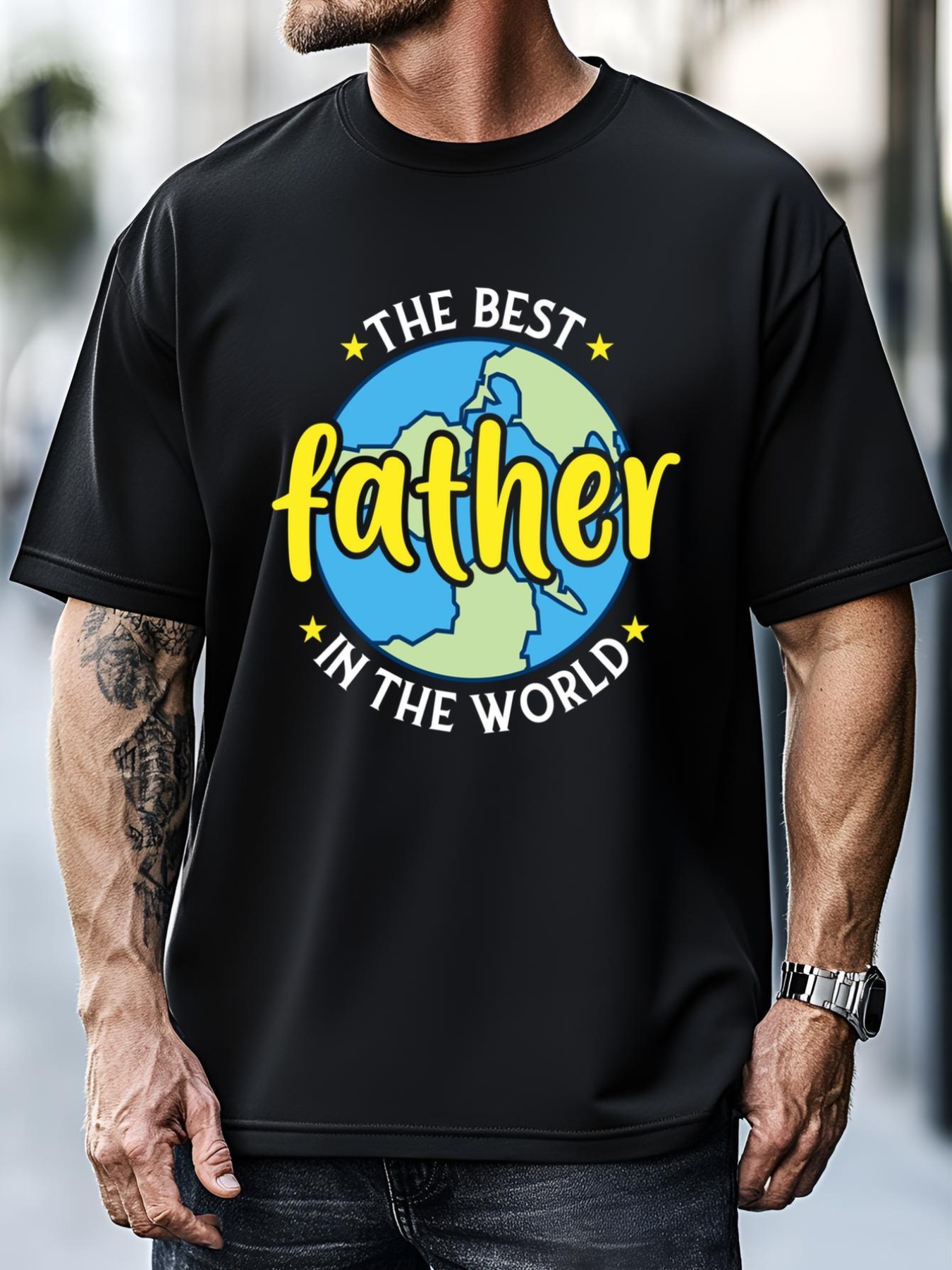 Unisex The Best Father In The World Funny Father Cute Gift T-Shirt
