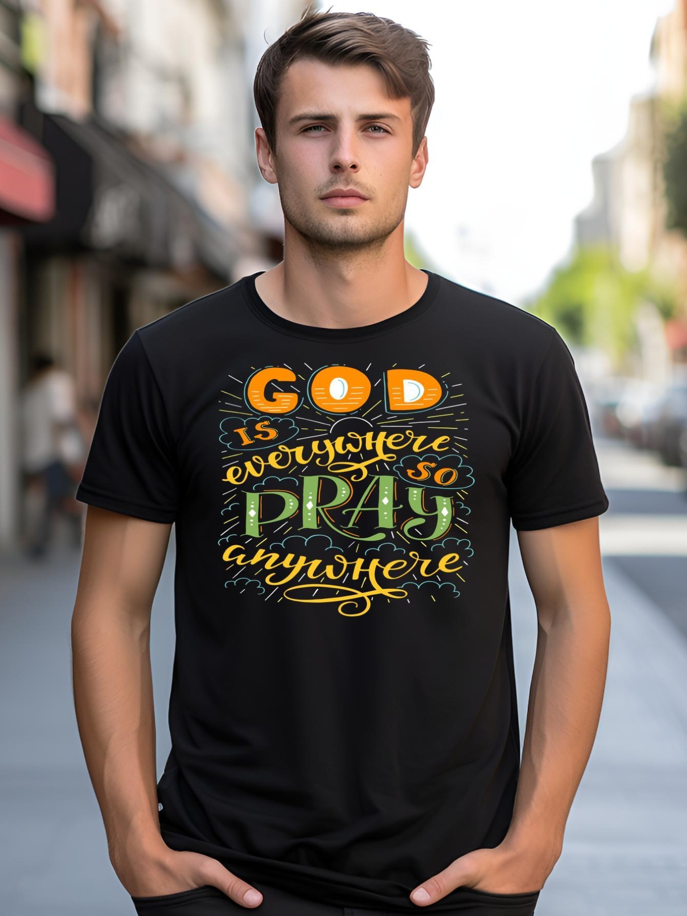 Unisex God is Everywhere So Pray Anywhere shirt  Print Tee t-shirt