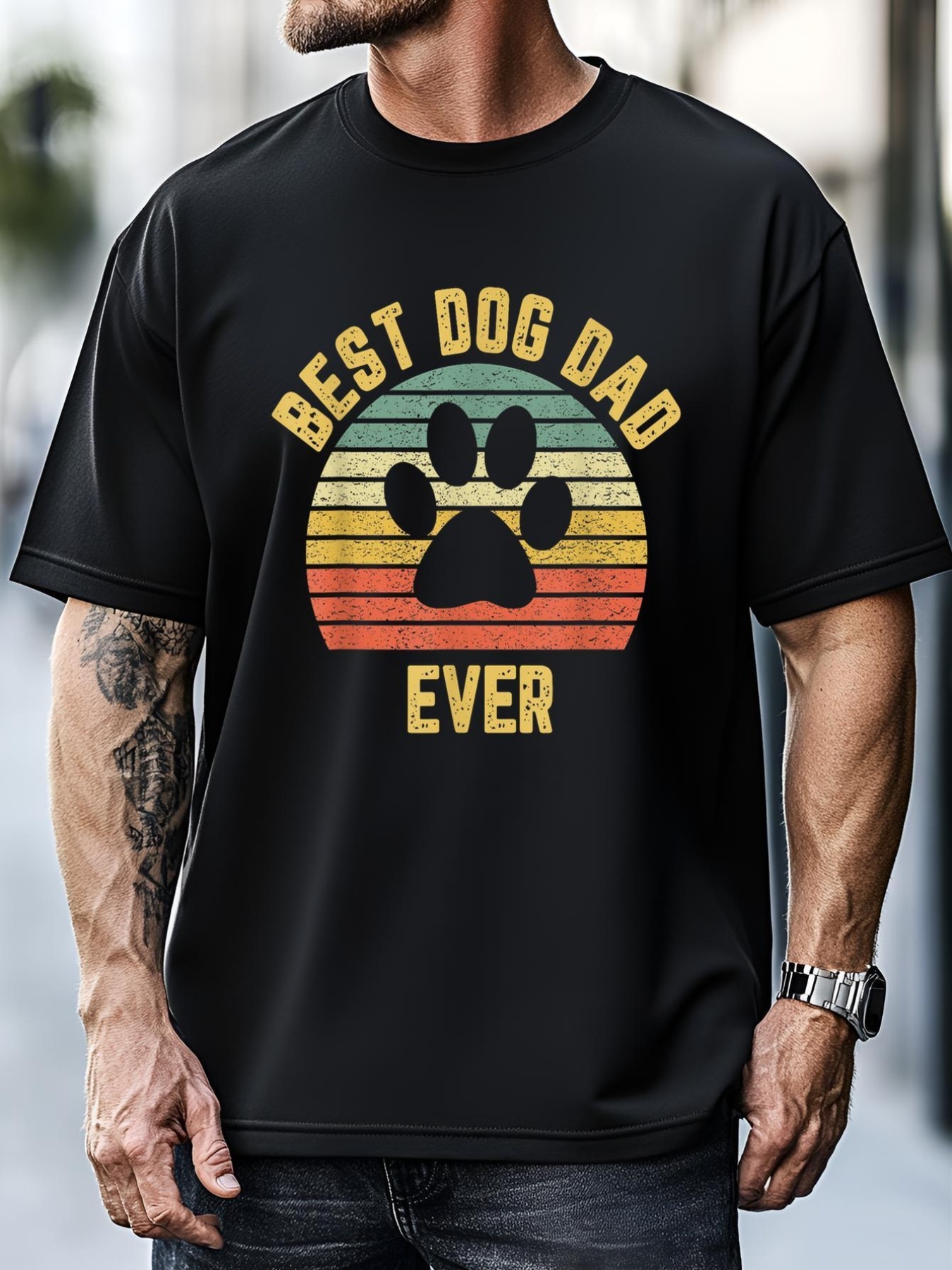 Unisex Vintage Dog Dad Cool FatherS Day Gift Retro T-Shirt
