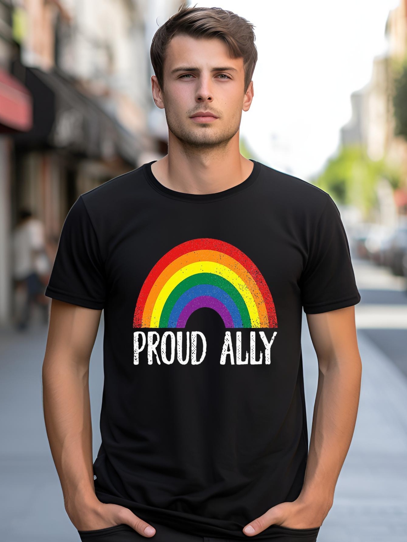 Unisex Proud Ally Pride Rainbow Queer Lesbian Gay Csd Party Lgbtq shirt  Graphic Tee