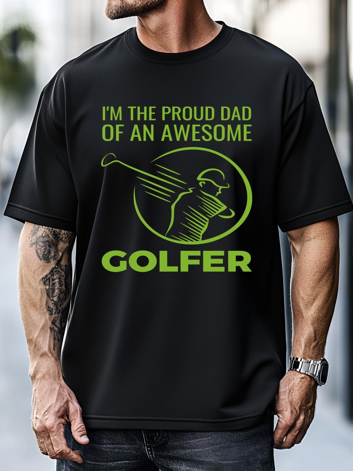 Unisex I'm The Proud Dad Of An Awesome Golfer Gift For Dad Father's Day T-Shirt