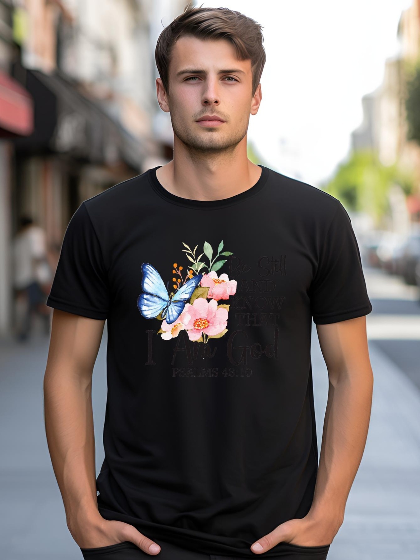 Unisex Be Still And Know That IM God Psalm 4610 Christian Flower shirt  Graphic Tee