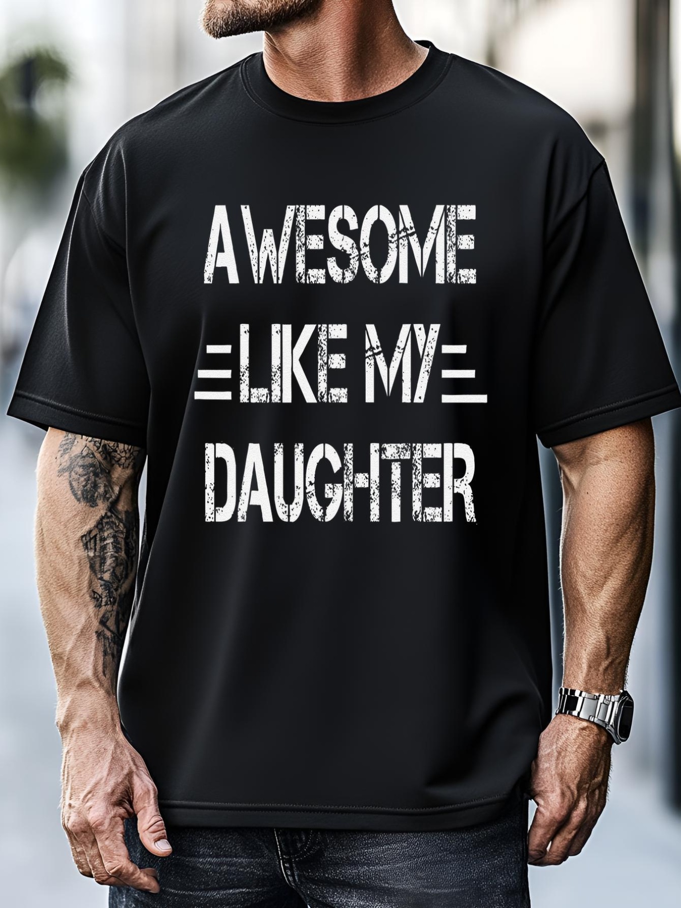 Unisex Awesome Like My Daughter Funny FatherS Day Gift Dad T-Shirt