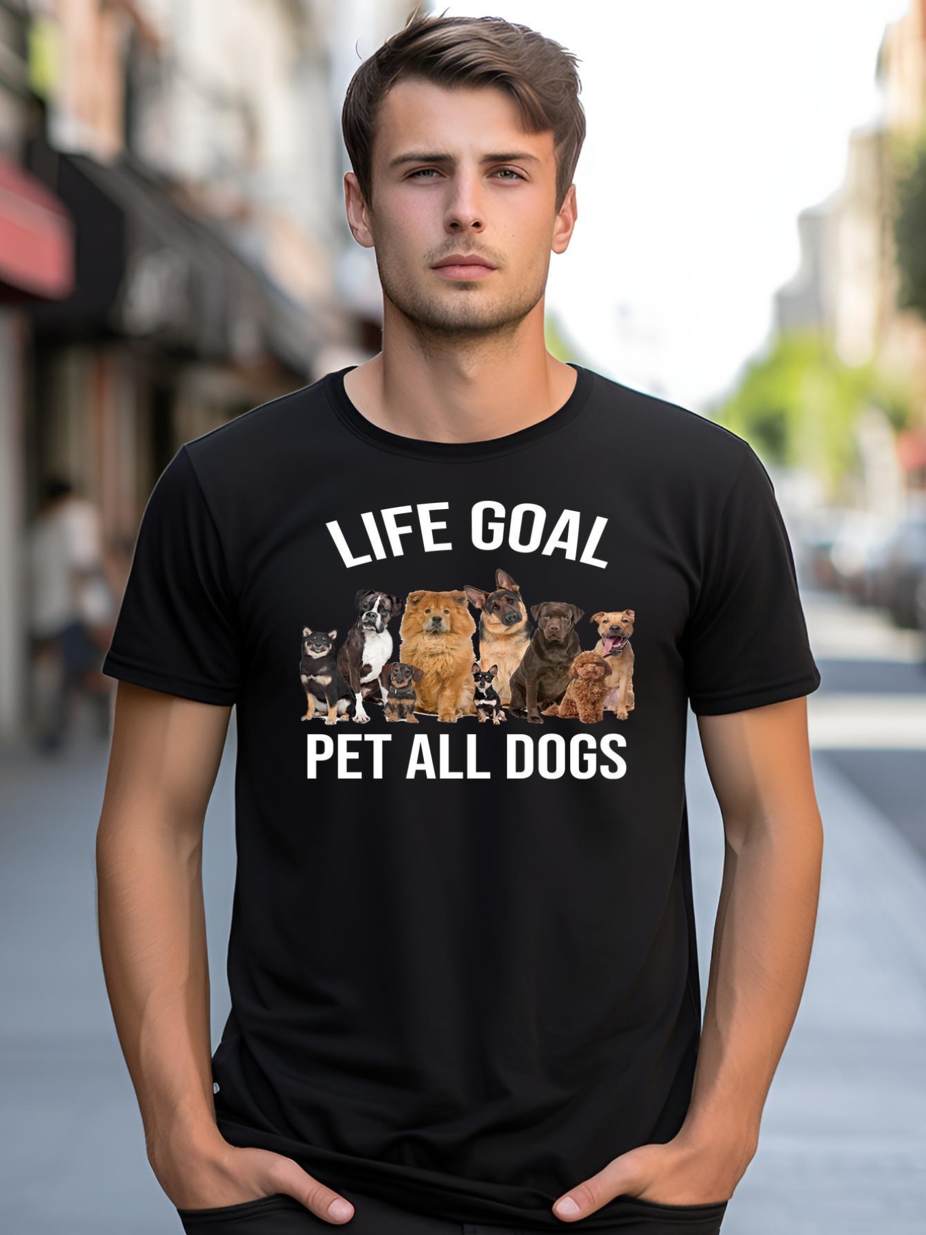Unisex Dogs Of All Kinds Life Goal Pet All Dogs Funny shirt  Print Tee t-shirt