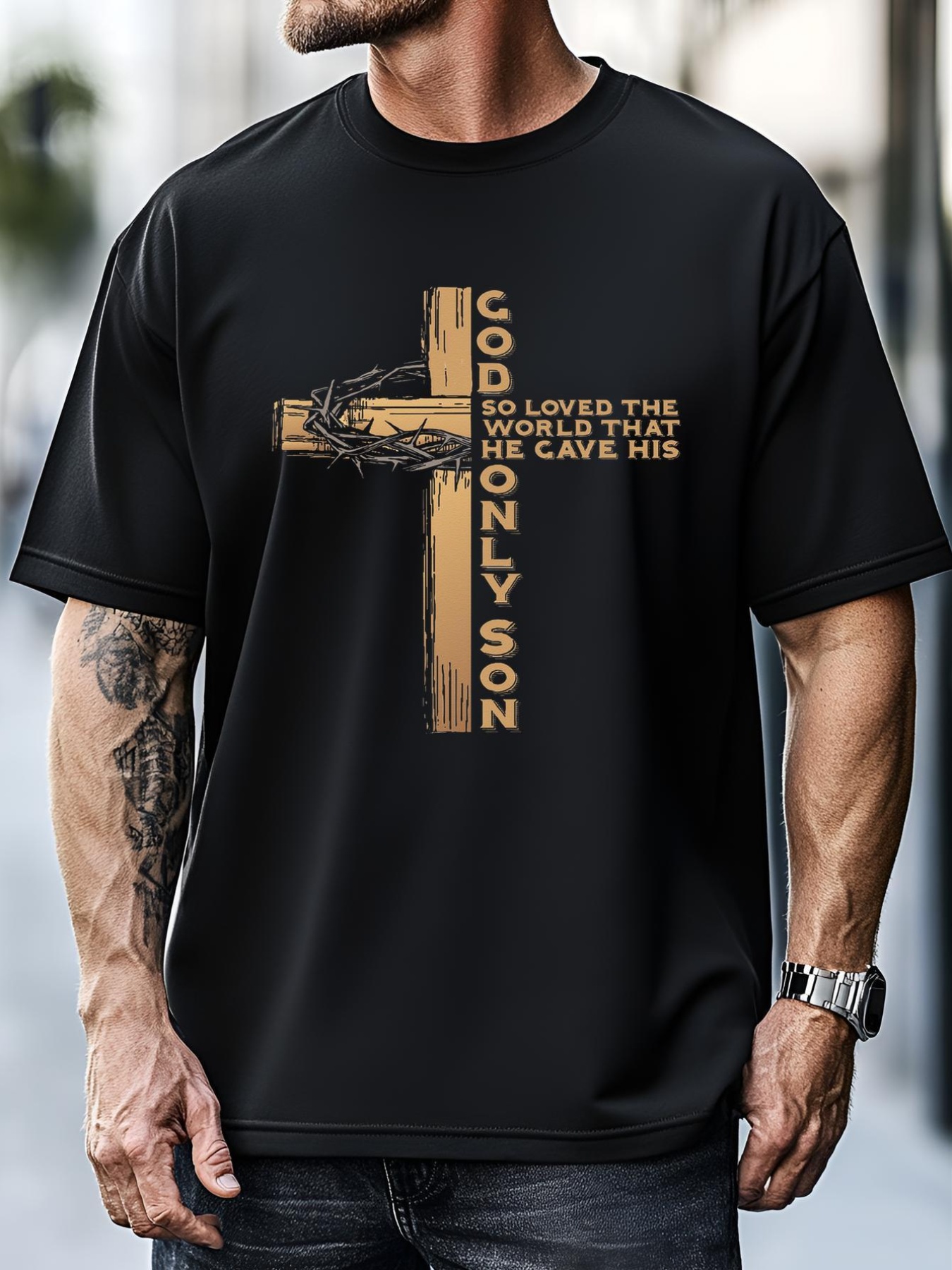 Unisex John 316 God Gave His Only Son Christian Easter Cross Bible T-Shirt