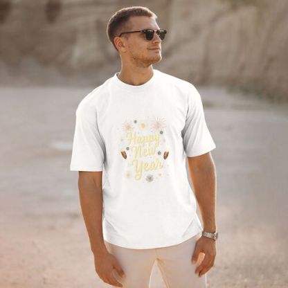 Men's Happy New Year 100% Cotton T-Shirt-pod4team