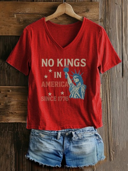 Women's Casual American Kingless Printed Graphic Tee