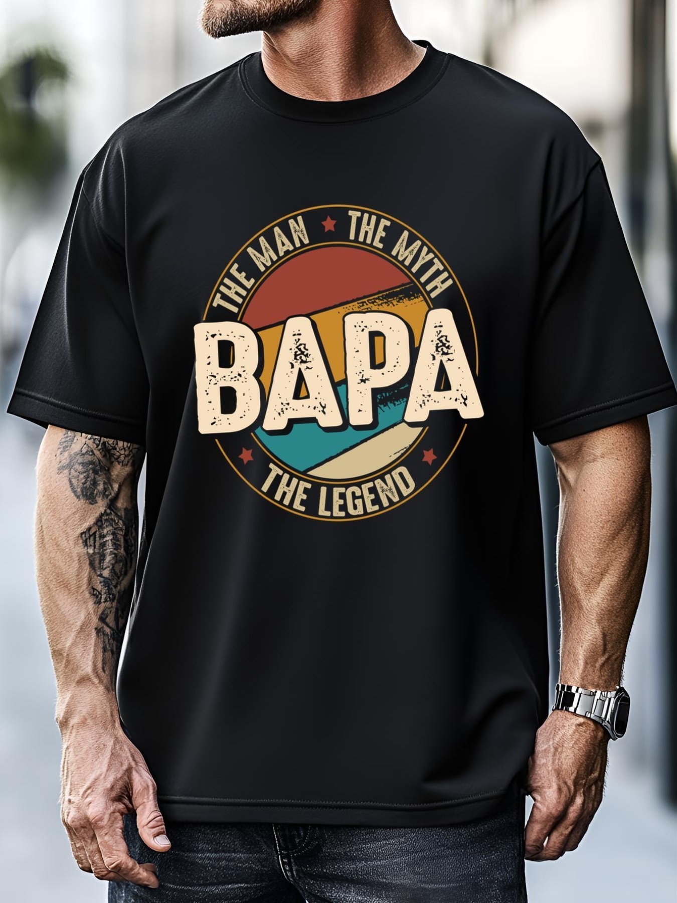 Unisex Bapa Myth Legend Funny Fathers Day Bapa Gift T-Shirt