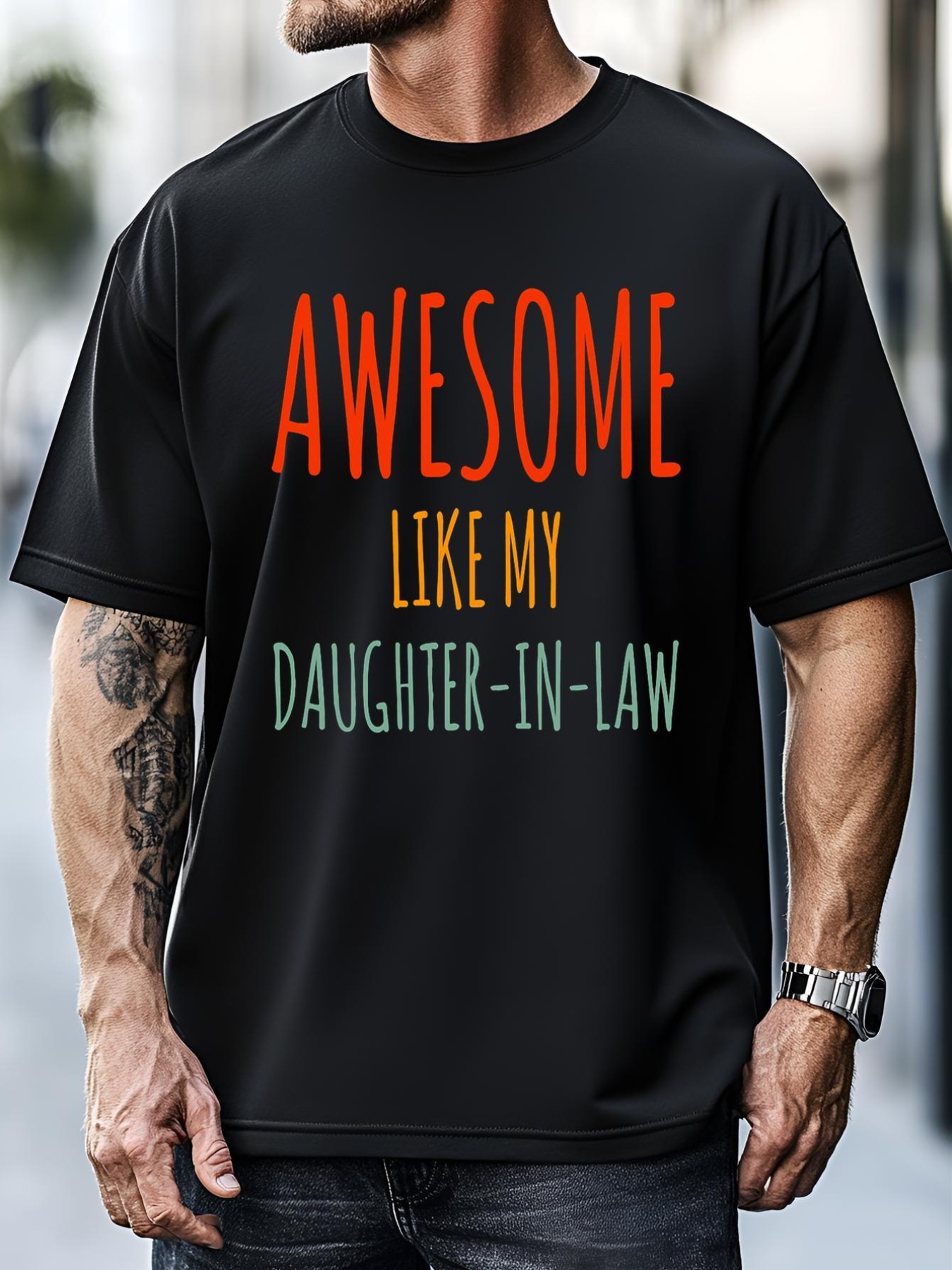 Unisex Awesome Like My Daughter In Law Awesome Fatherinlaw T-Shirt
