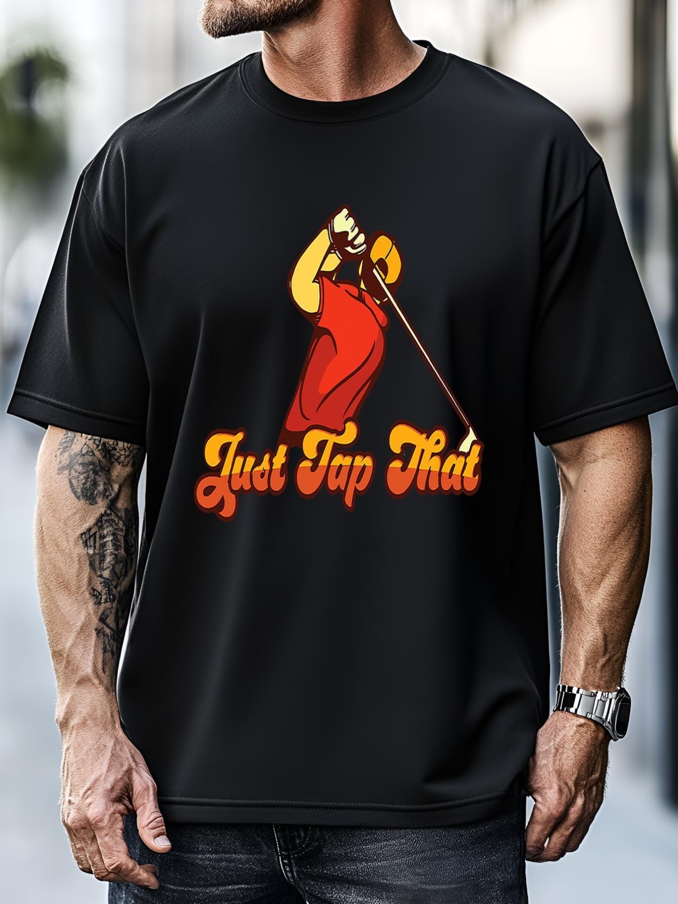 Unisex Just Tap It In Fun Golf Dad Funny Golf Dad Gift For Dad Father's Day T-Shirt