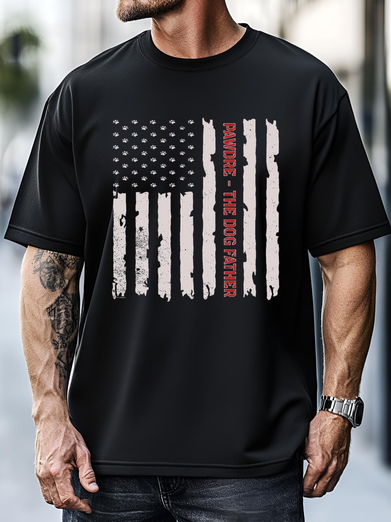 Unisex Pawdre The Dog Father. Dog Dad T-Shirt