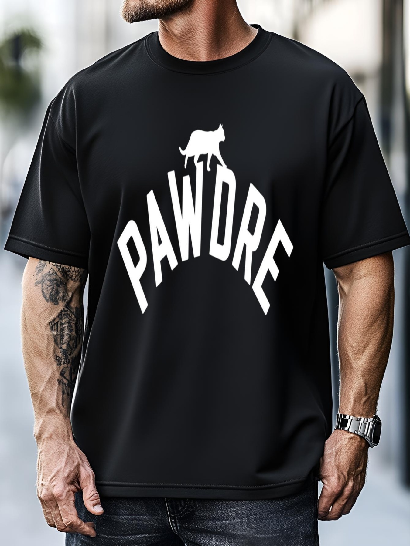 Unisex Pawdre Cat Dad FatherS Day Cat Lover Dad Funny Cool Cat Gift T-Shirt