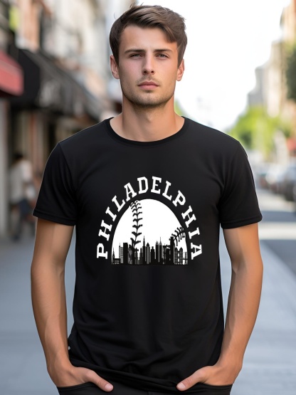 Unisex Philly Cityscape Baseball Philadelphia Skyline Vintage shirt  Graphic Tee