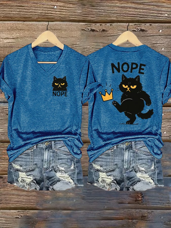 Women's No Kings In America Cat Crown Graphic Tee