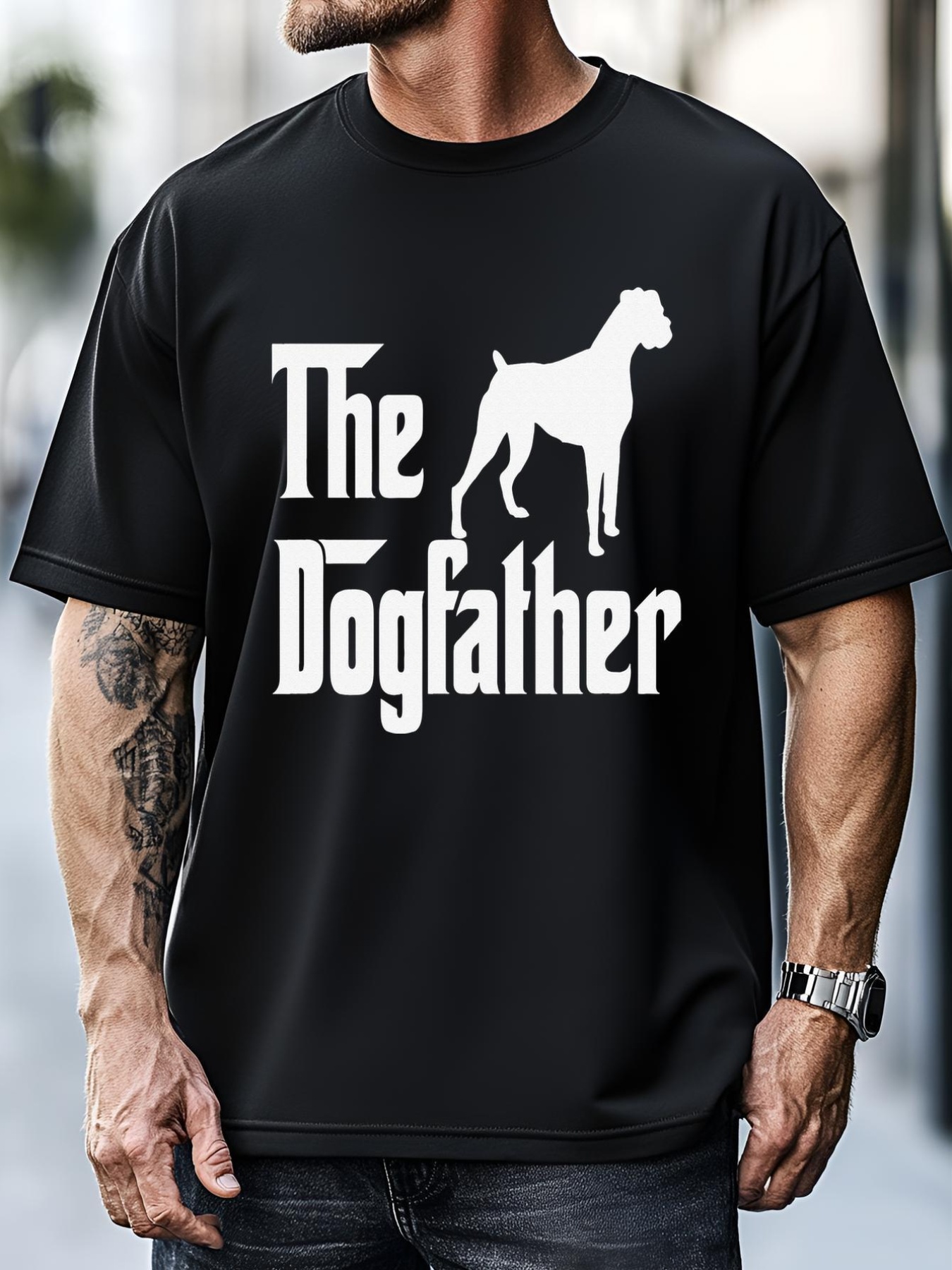 Unisex The Dogfather Boxer Dog Lover Dad T-Shirt