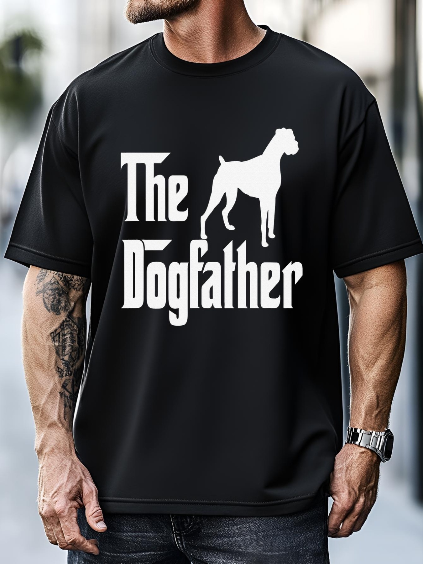 Unisex The Dogfather Boxer Dog Lover Dad T-Shirt