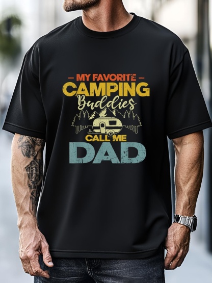 Unisex Men My Favorite Camping Buddies Call Me Dad Fathers Day Funny T-Shirt