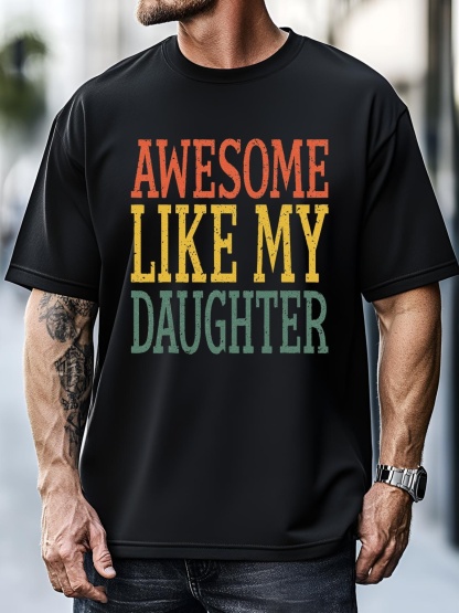 Unisex Awesome Like My Daughter FatherS Day Retro Vintage T-Shirt