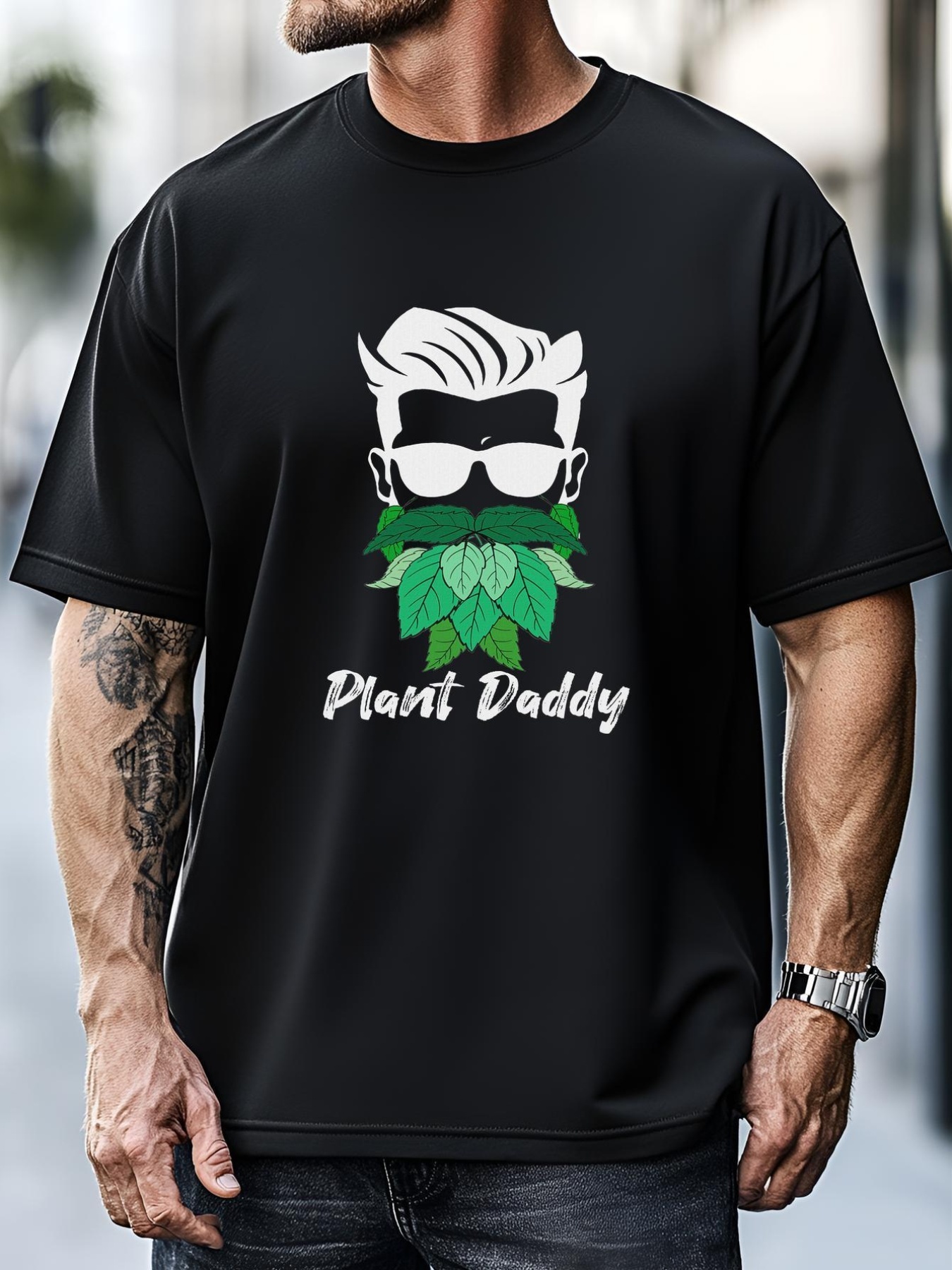 Unisex Plant Daddy Gardener Botanical Funny Dad Plant Beard Father T-Shirt