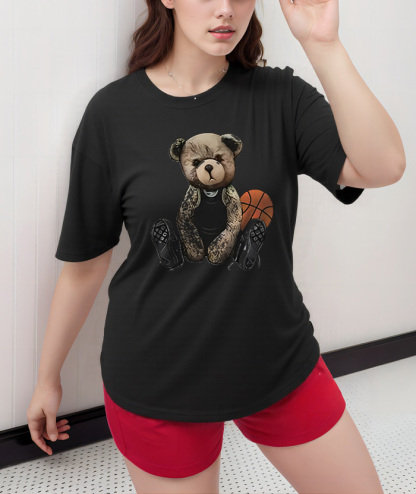 Unisex Teddy Bear Printed 100% Cotton Graphic Tee