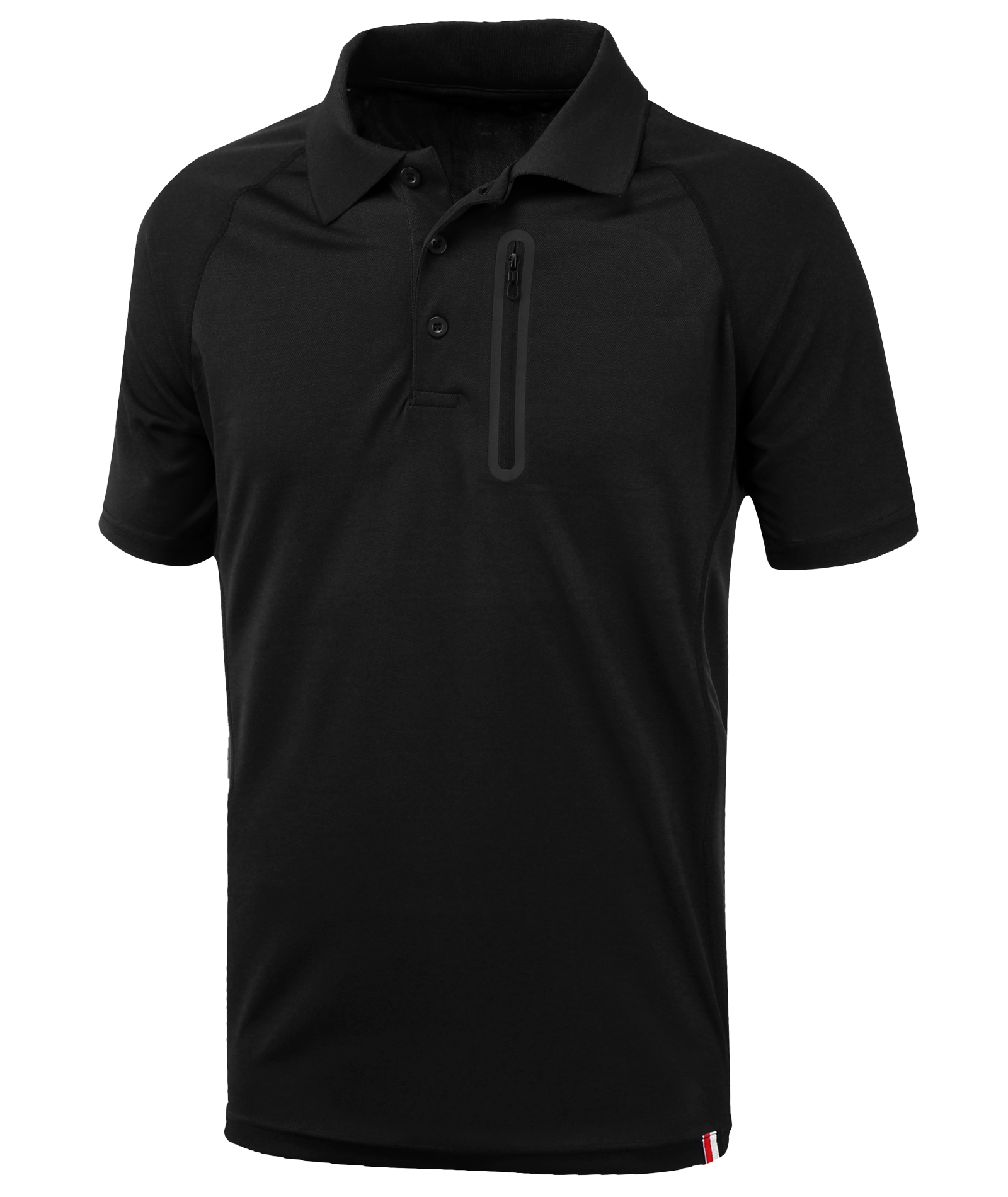 Men's Dri-fit Solid Color Zip Up Pocket Polo Shirt