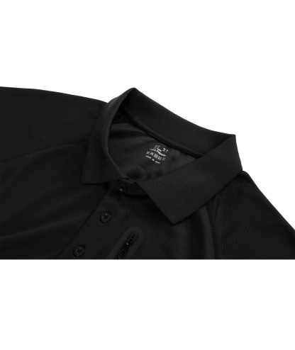 Men's Dri-fit Solid Color Zip Up Pocket Polo Shirt