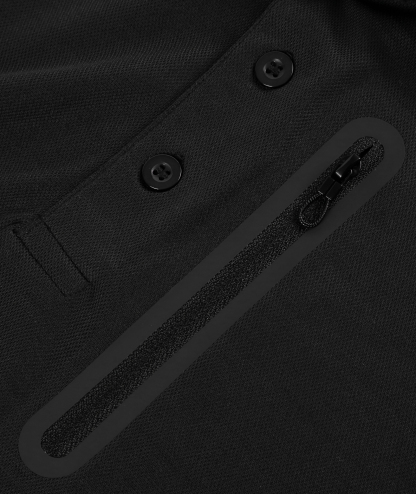 Men's Dri-fit Solid Color Zip Up Pocket Polo Shirt