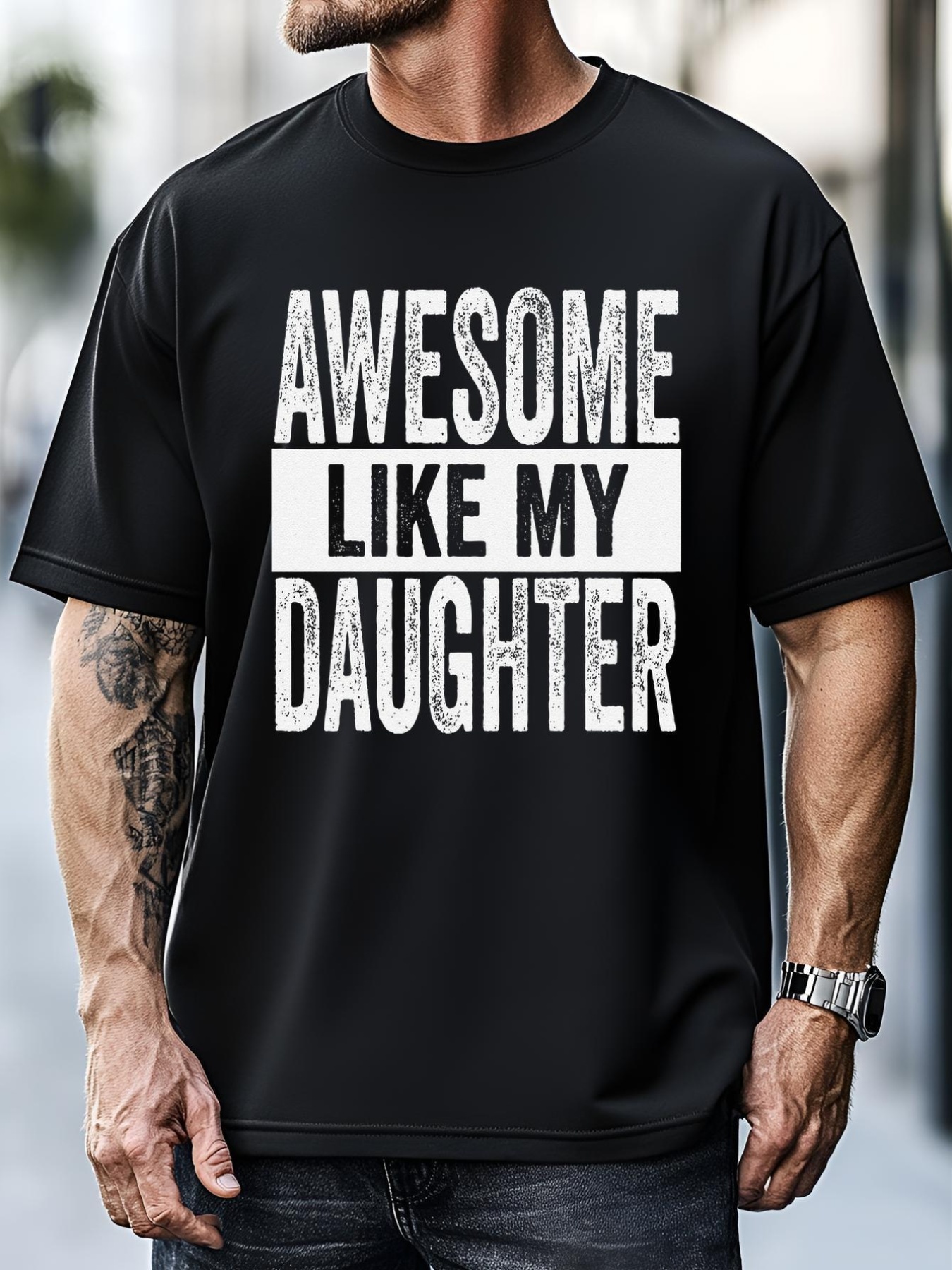 Unisex Awesome Like My Daughter For Fathers Day Birthday Christmas T-Shirt